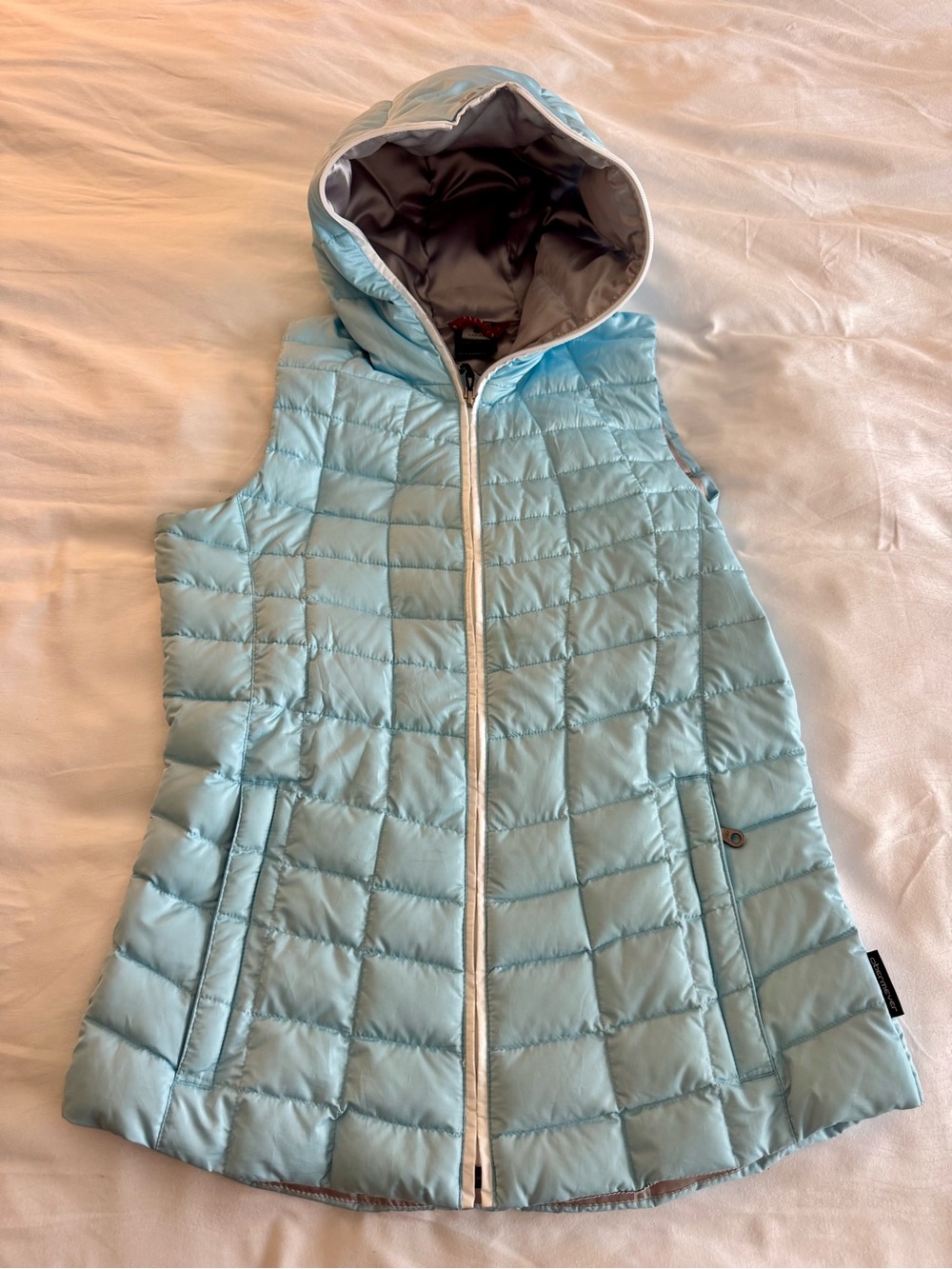 Obermeyer Light Blue Quilted Hooded Puffet Vest
